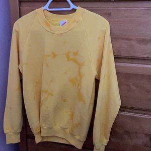 light yellow tie dye crewneck